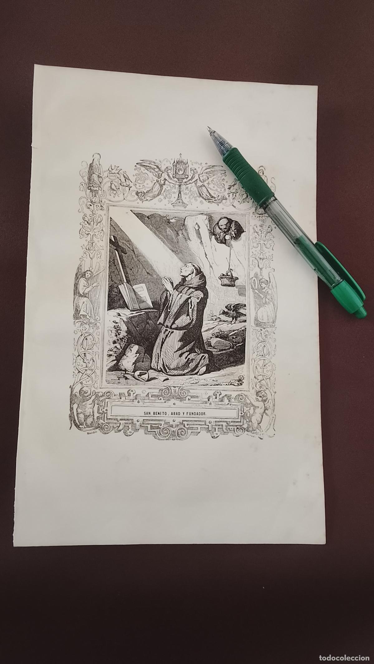 Arte: plancha Grabado LITOGRAFICO del a&ntilde;o 1849 - SAN BENITO