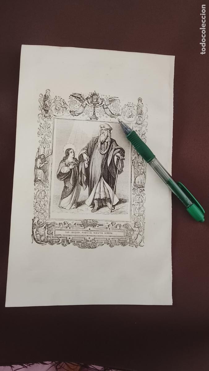 Arte: plancha Grabado LITOGRAFICO del a&ntilde;o 1849 - SAN JOAQUIN PADRE DE LA VIRGEN