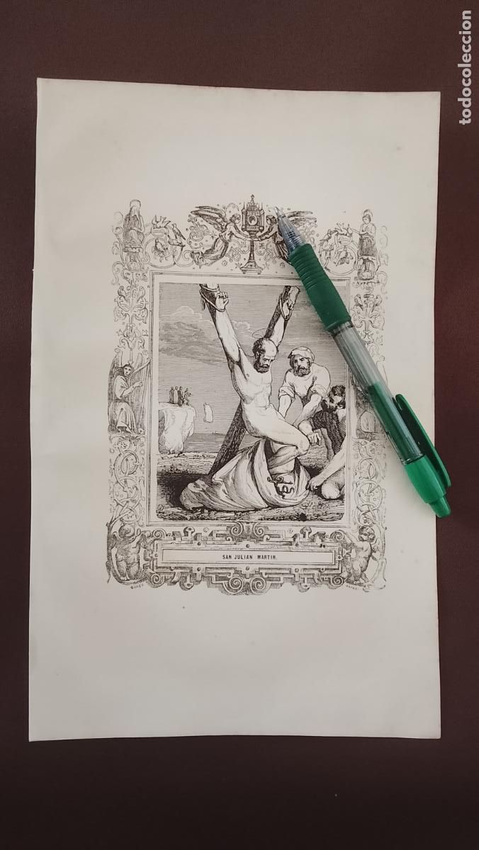 Arte: plancha Grabado LITOGRAFICO del a&ntilde;o 1849 - SAN JULIAN