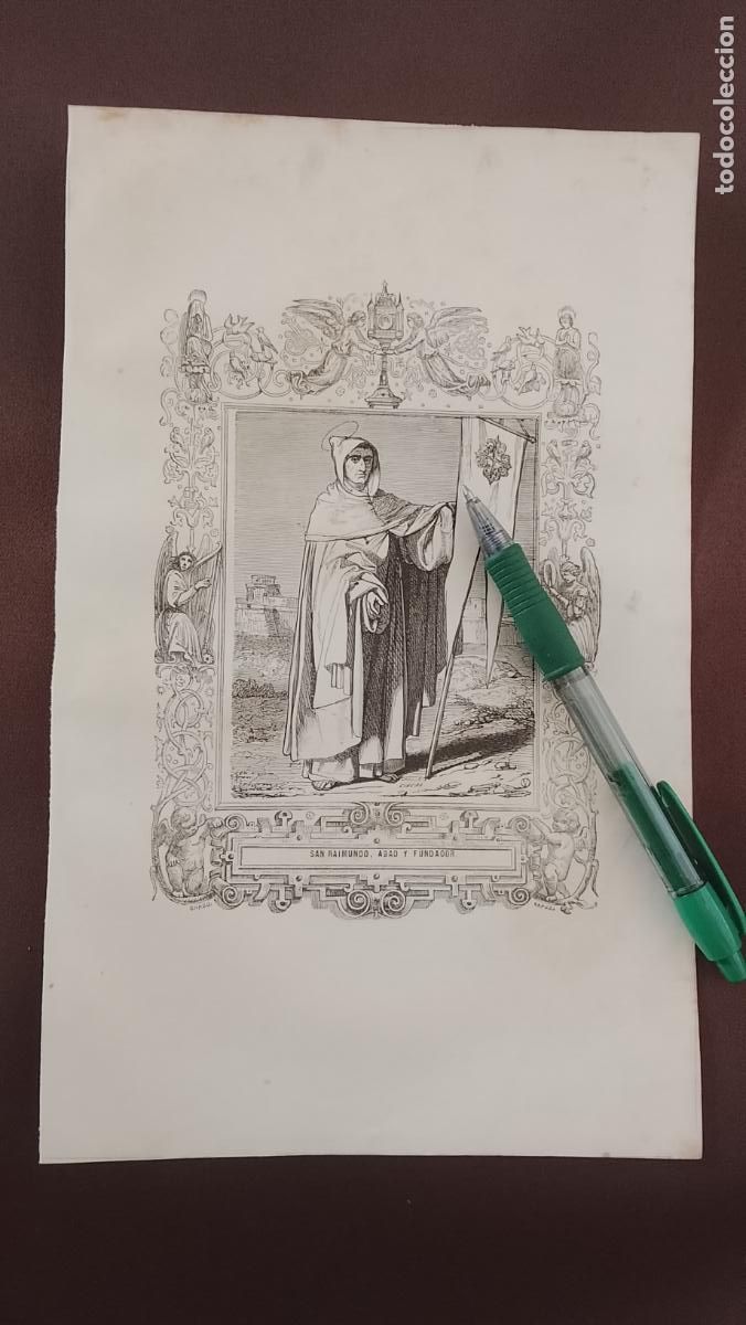 Arte: plancha Grabado LITOGRAFICO del a&ntilde;o 1849 - SAN RAIMUNDO