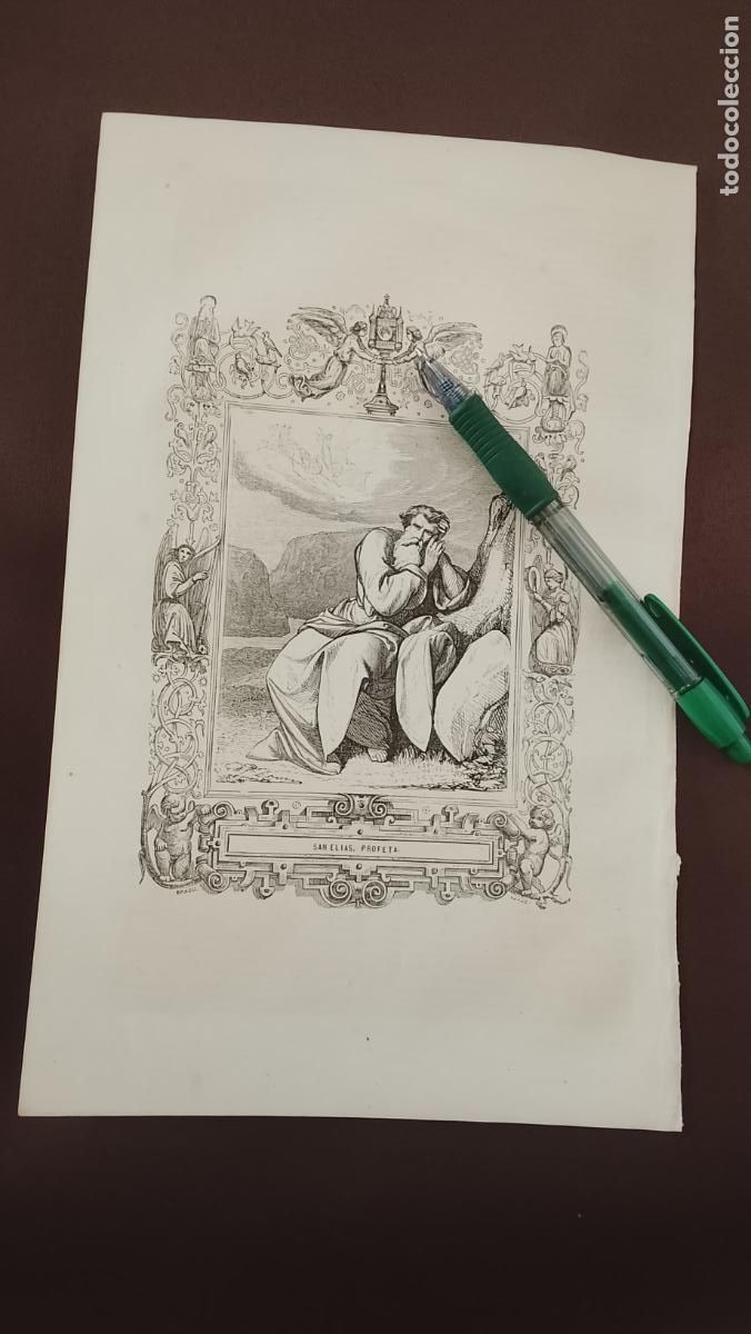 Arte: plancha Grabado LITOGRAFICO del a&ntilde;o 1849 - SAN ELIAS