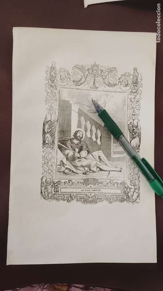 Arte: plancha Grabado LITOGRAFICO del a&ntilde;o 1849 - SAN ALEJO