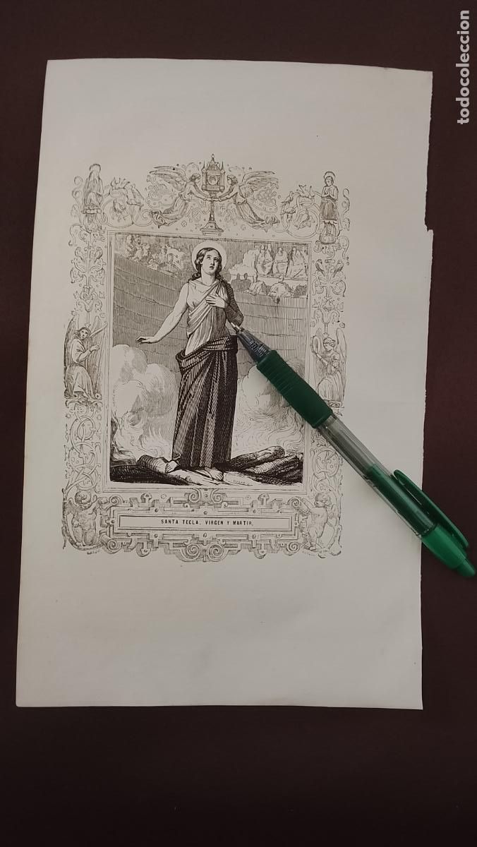 Arte: plancha Grabado LITOGRAFICO del a&ntilde;o 1849 - SANTA TECLA