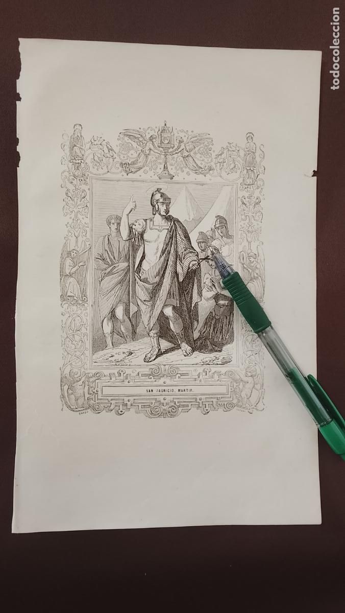 Arte: plancha Grabado LITOGRAFICO del a&ntilde;o 1849 - SAN MAURICIO . VER FALTA ARREGLADA MARGEN IZQUIRDO