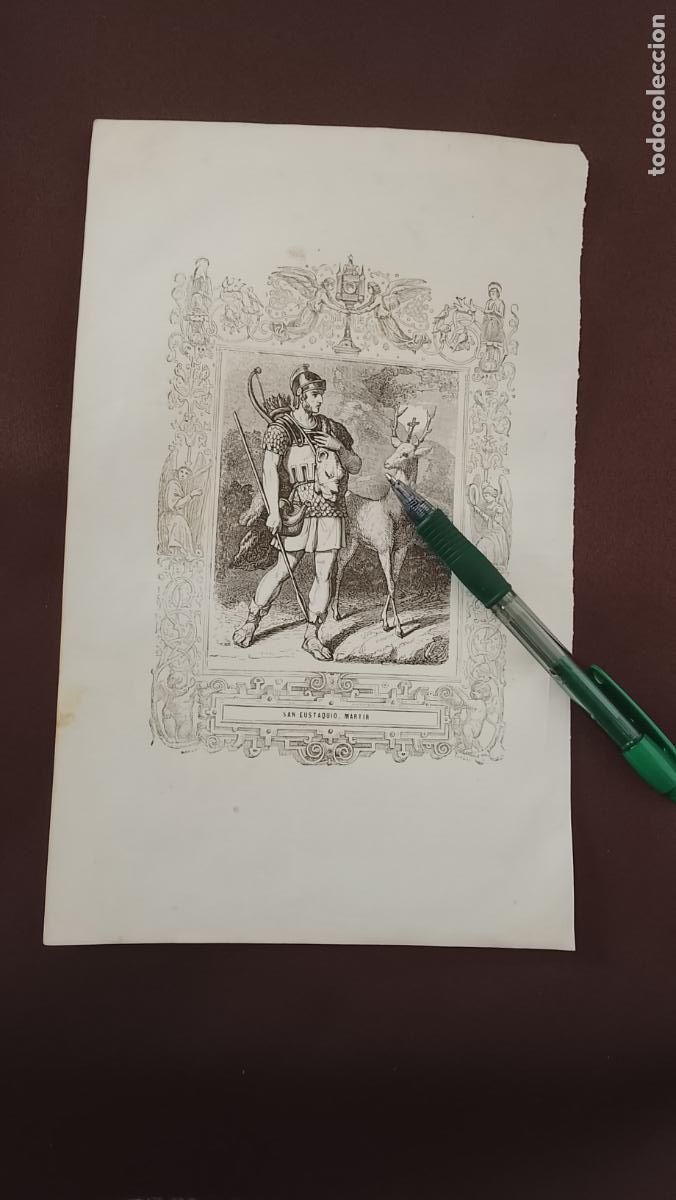 Arte: plancha Grabado LITOGRAFICO del a&ntilde;o 1849 - SAN EUSTAQUIO
