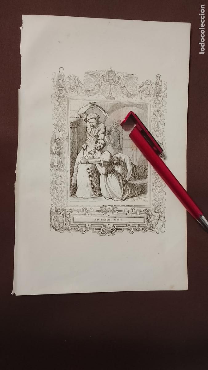 Arte: plancha Grabado LITOGRAFICO del a&ntilde;o 1849 - SAN ROGELIO