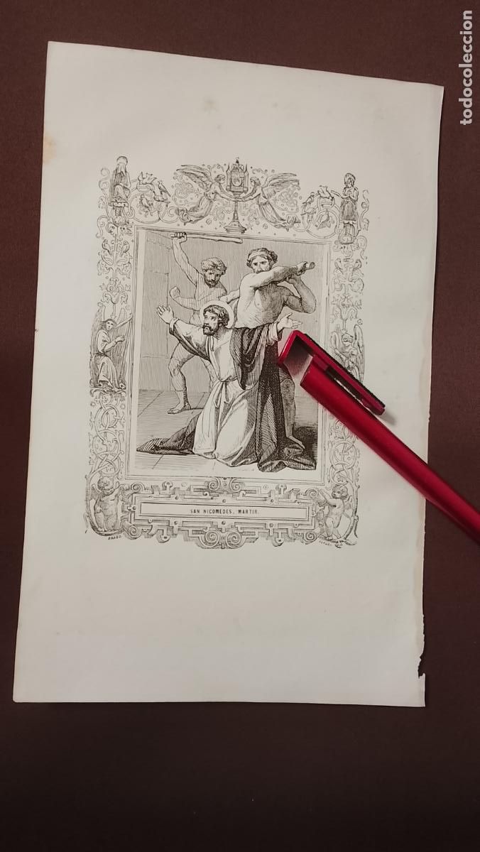 Arte: plancha Grabado LITOGRAFICO del a&ntilde;o 1849 - SAN NICOMEDES