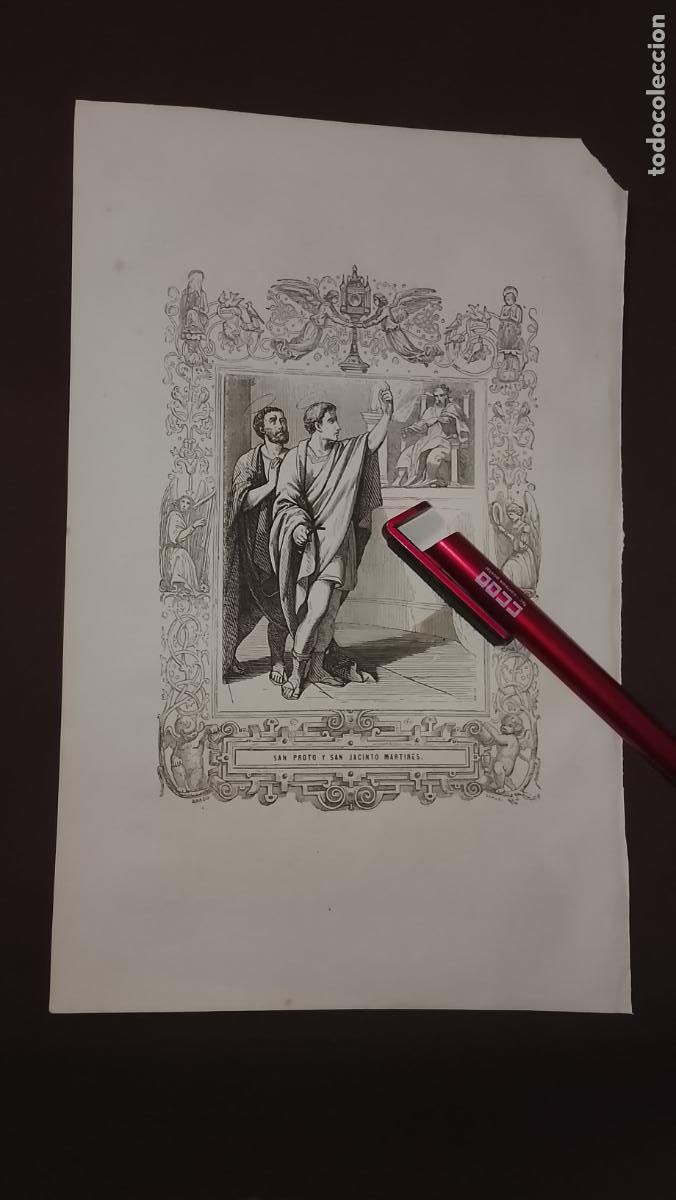 Arte: plancha Grabado LITOGRAFICO del a&ntilde;o 1849 - SAN PROTO Y SAN JACINTO MARTIRES