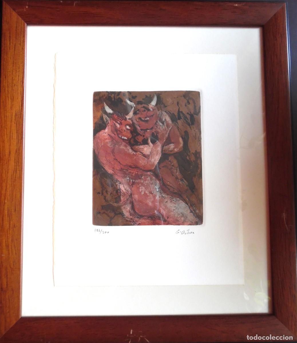 Arte: Demonios, de Luis Garc&iacute;a-Ochoa (1920-2019). Aguafuerte 122 de una tirada de 200. Enmarcado