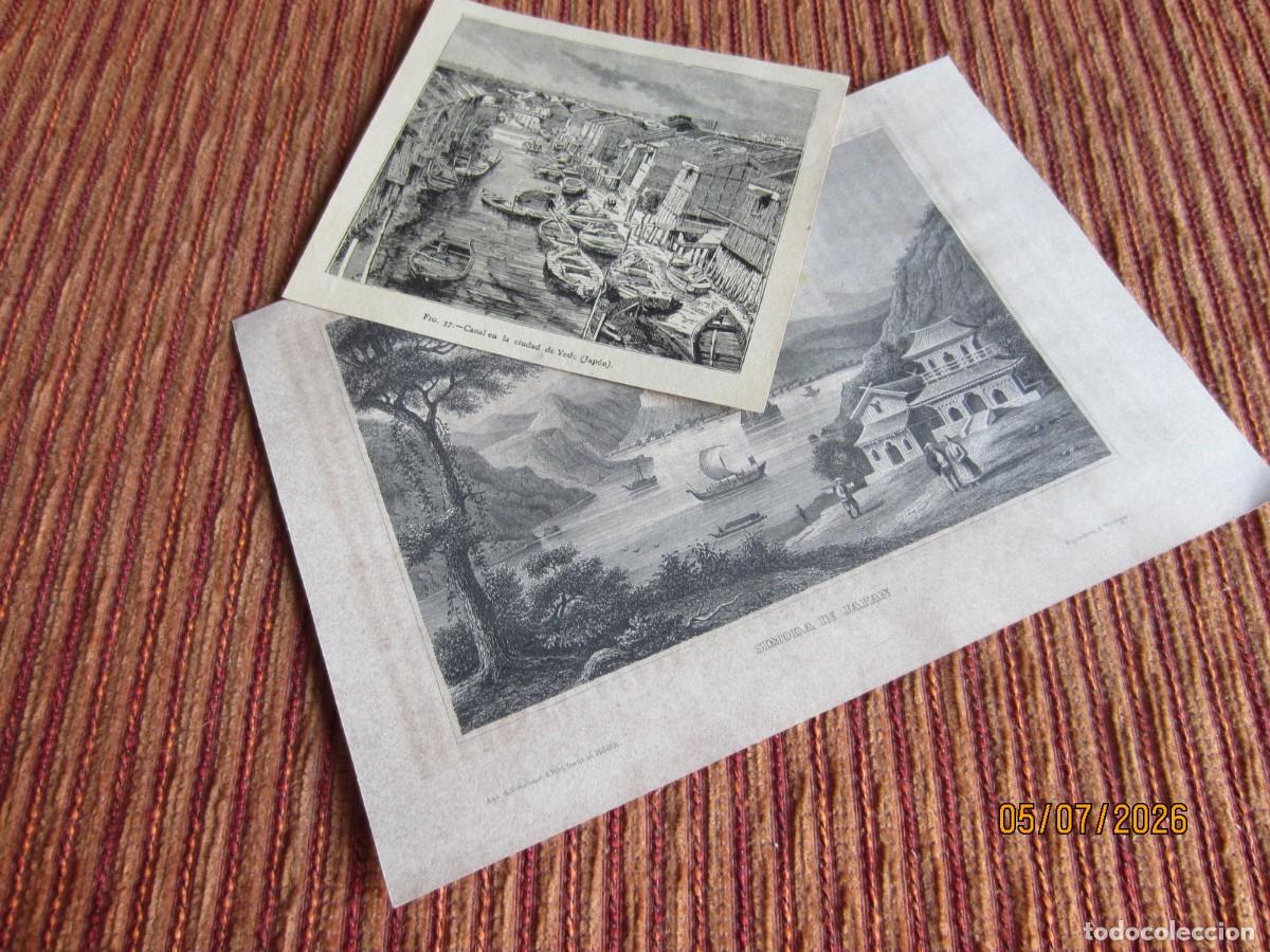 Arte: SIGLO XIX- 2 GRABADOS DE JAP&Oacute;N. ORIGINALES.