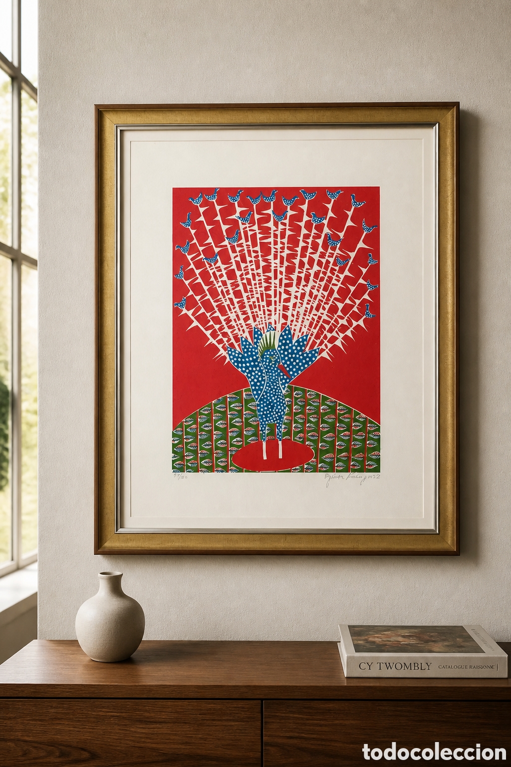 Arte: GILSON RODRIGUEZ. BRASIL. GRABADO . PAVO REAL . 179/300. FIRMADO Y NUMERADO A LAPIZ