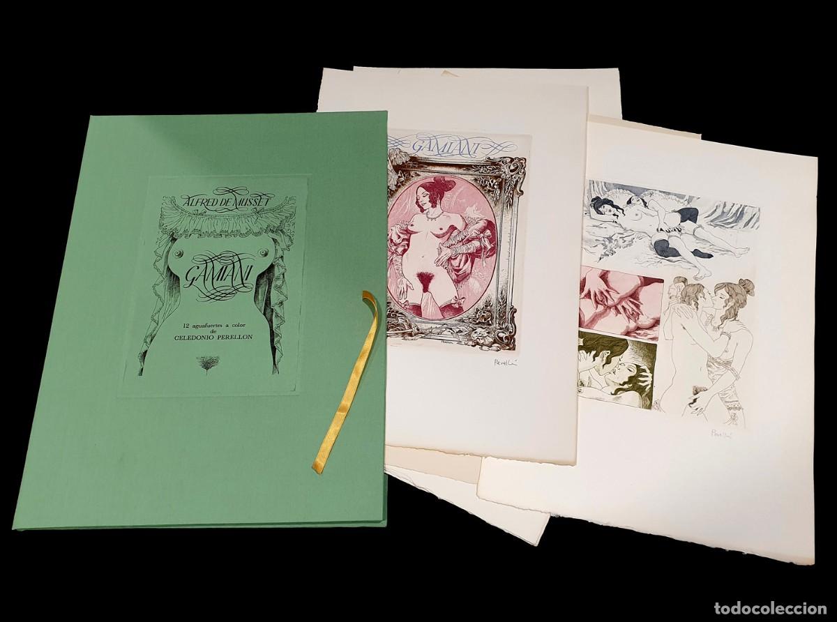Arte: Celedonio Perell&oacute;n. Gamiani de Alfred de Musset. Carpeta con 12 grabados originales. 1978