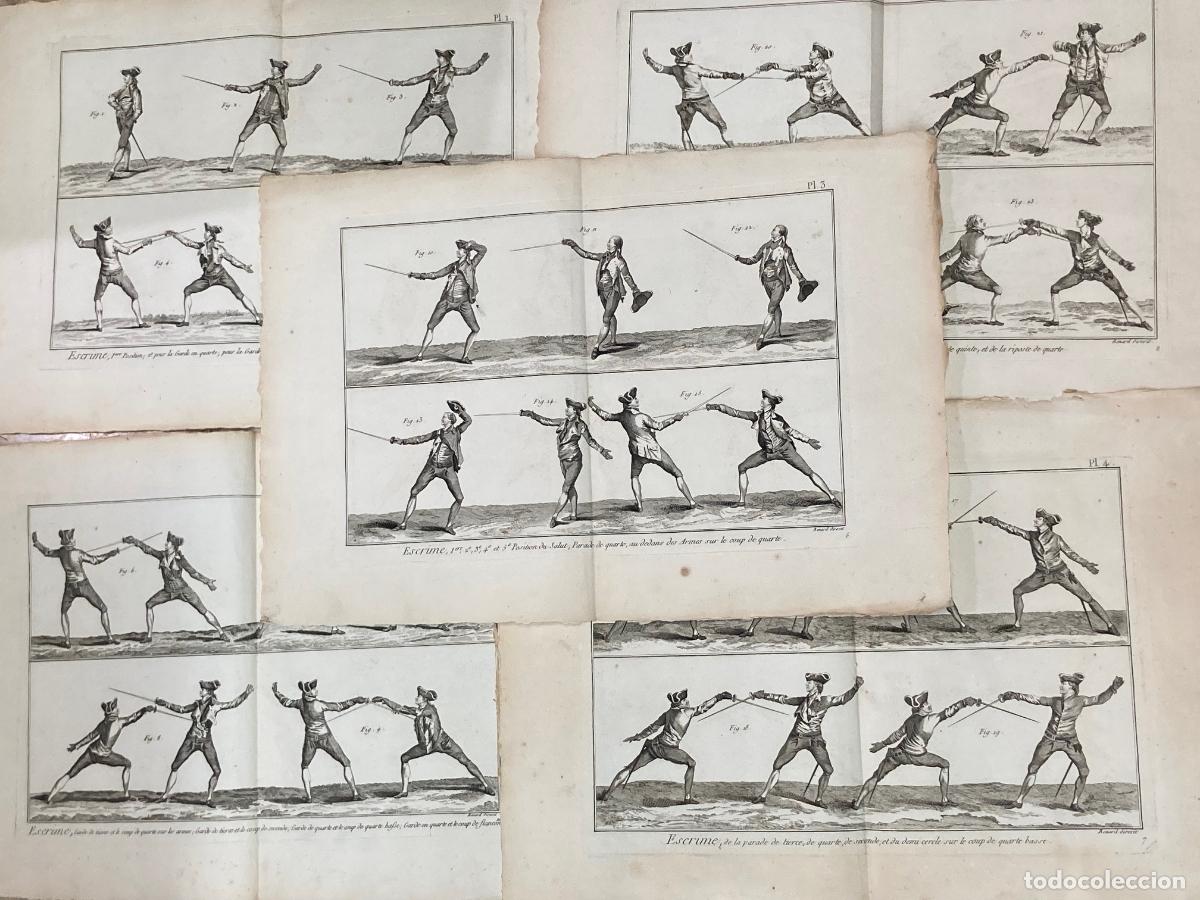 Art: A&Ntilde;O 1789 - ESGRIMA - LOTE DE 5 GRABADOS ANTIGUOS PERTENECIENTES A LA ENCICLOPEDIA DE DIDEROT
