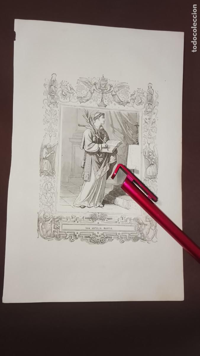 Arte: plancha Grabado LITOGRAFICO del a&ntilde;o 1849 - SAN ANTOLIN