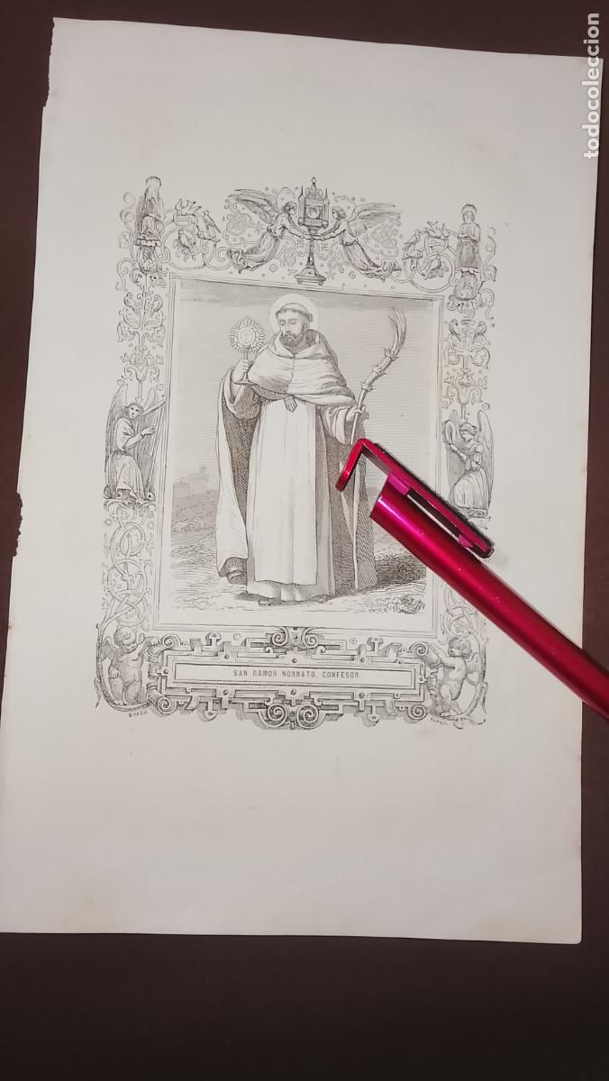 Arte: plancha Grabado LITOGRAFICO del a&ntilde;o 1849 - SAN RAMON NONATO