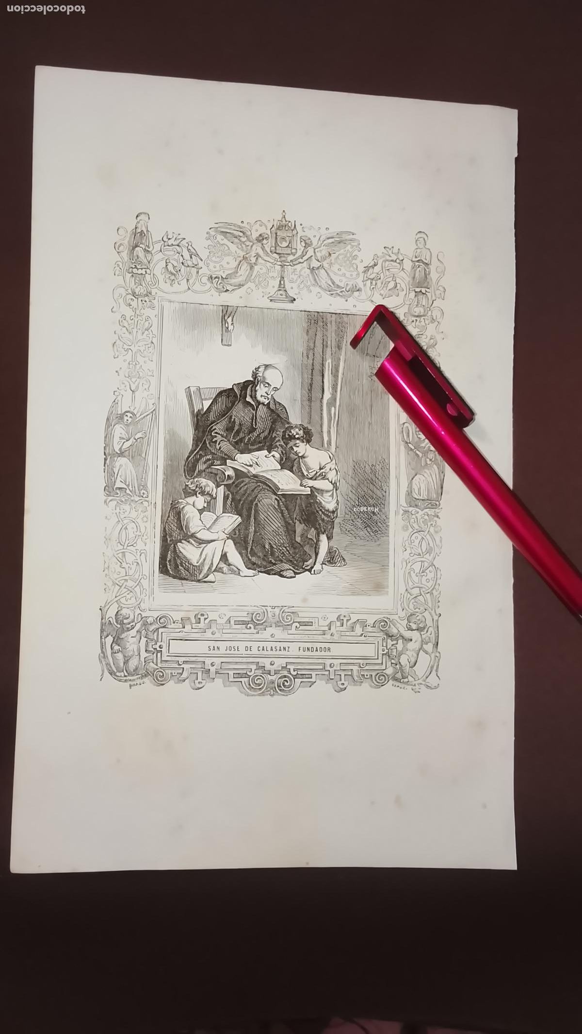 Arte: plancha Grabado LITOGRAFICO del a&ntilde;o 1849 - SAN JOSE DE CALASANZ FUNDADOR