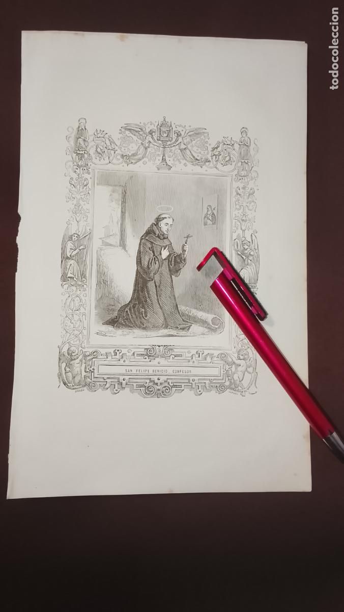 Arte: plancha Grabado LITOGRAFICO del a&ntilde;o 1849 - SAN FELIPE BENICIO
