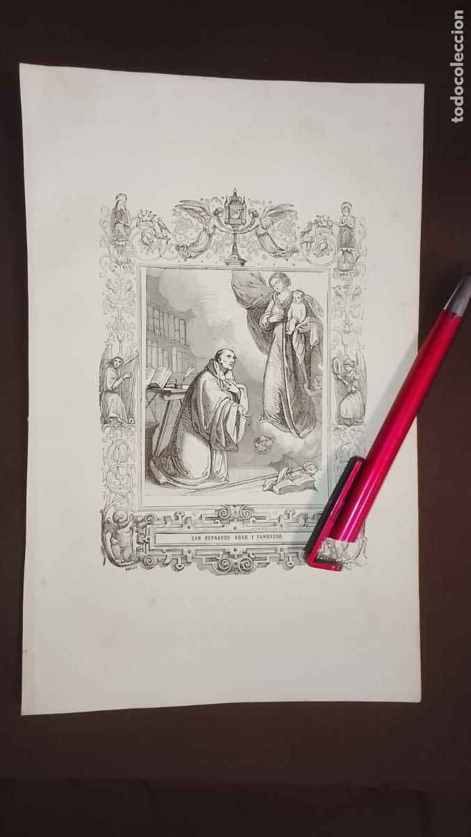Arte: plancha Grabado LITOGRAFICO del a&ntilde;o 1849 - SAN BERNARDO