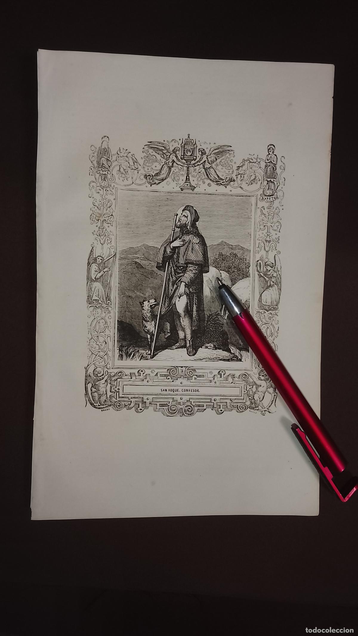 Arte: plancha Grabado LITOGRAFICO del a&ntilde;o 1849 - SAN ROQUE