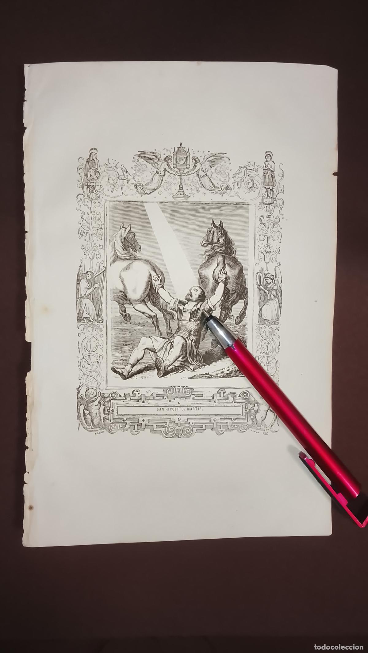 Arte: plancha Grabado LITOGRAFICO del a&ntilde;o 1849 - SAN HIPOLITO