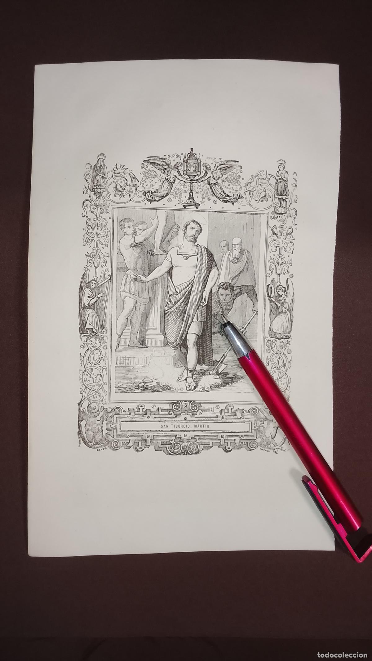 Arte: plancha Grabado LITOGRAFICO del a&ntilde;o 1849 - SAN TIBURCIO