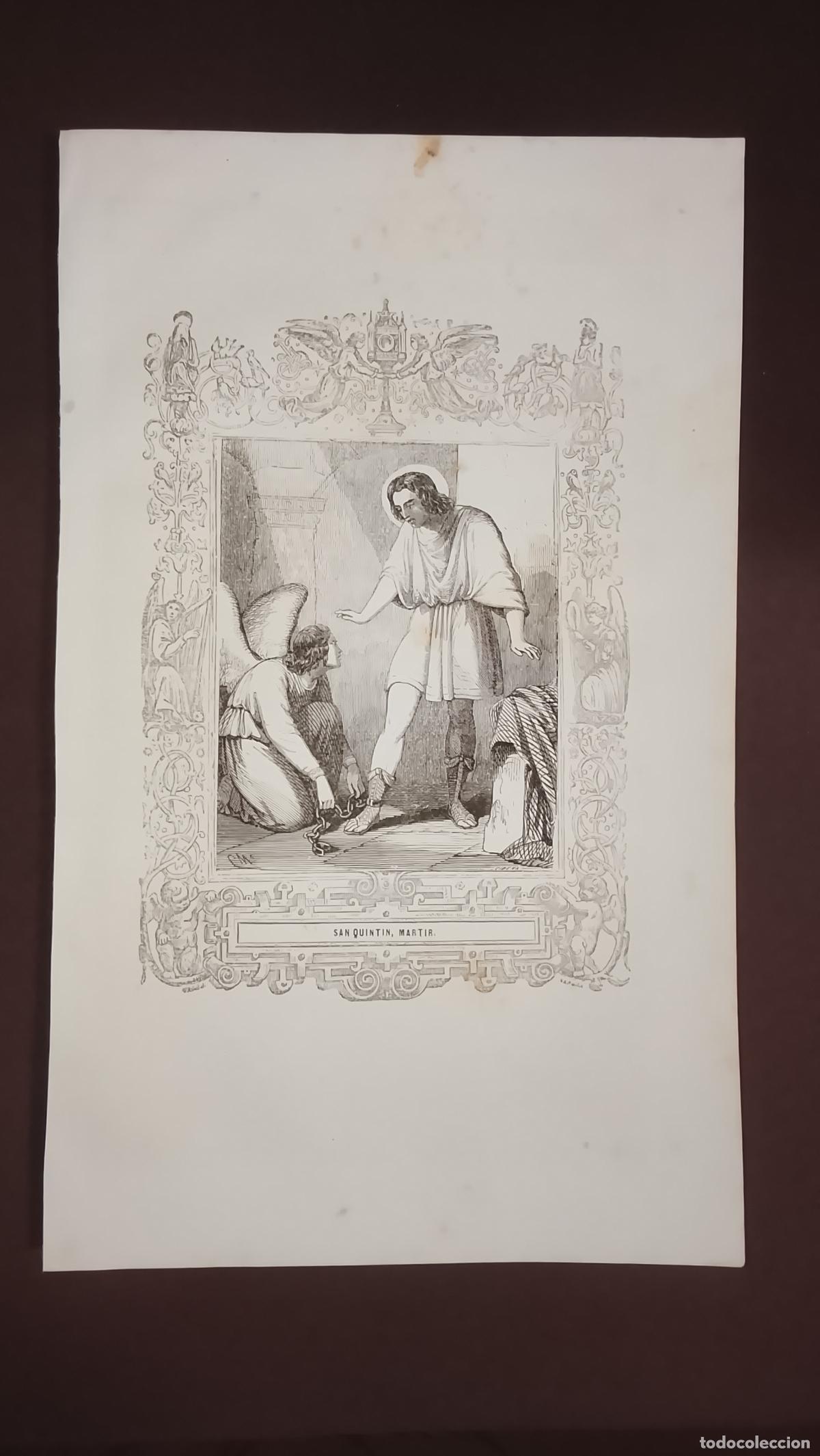 Arte: plancha Grabado LITOGRAFICO del a&ntilde;o 1849 - SAN QUINTIN