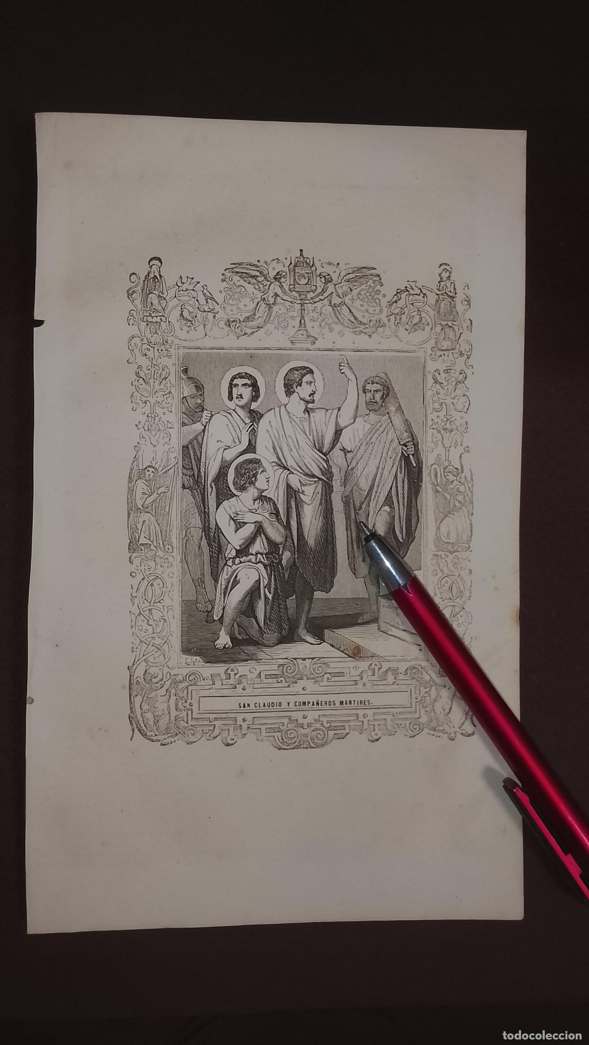 Arte: plancha Grabado LITOGRAFICO del a&ntilde;o 1849 - SAN CLAUDIO