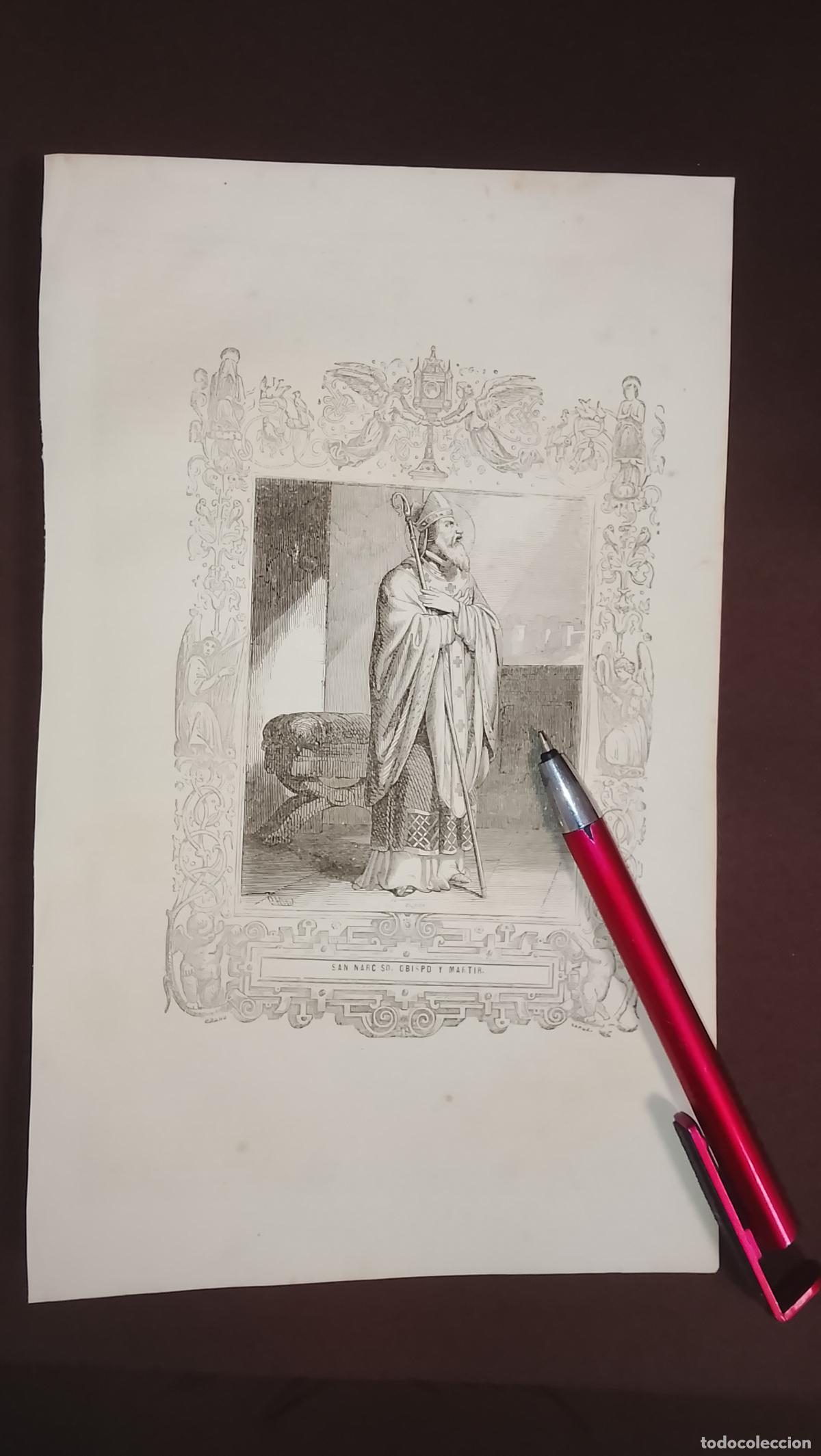 Arte: plancha Grabado LITOGRAFICO del a&ntilde;o 1849 - SAN NARCISO