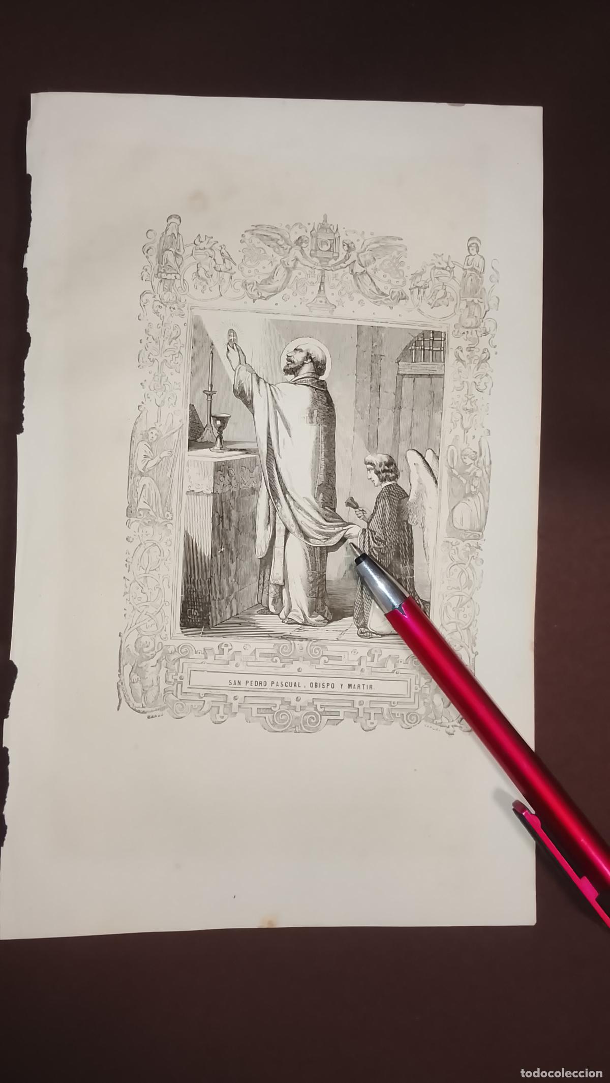 Arte: plancha Grabado LITOGRAFICO del a&ntilde;o 1849 - SAN PEDRO PASCUAL