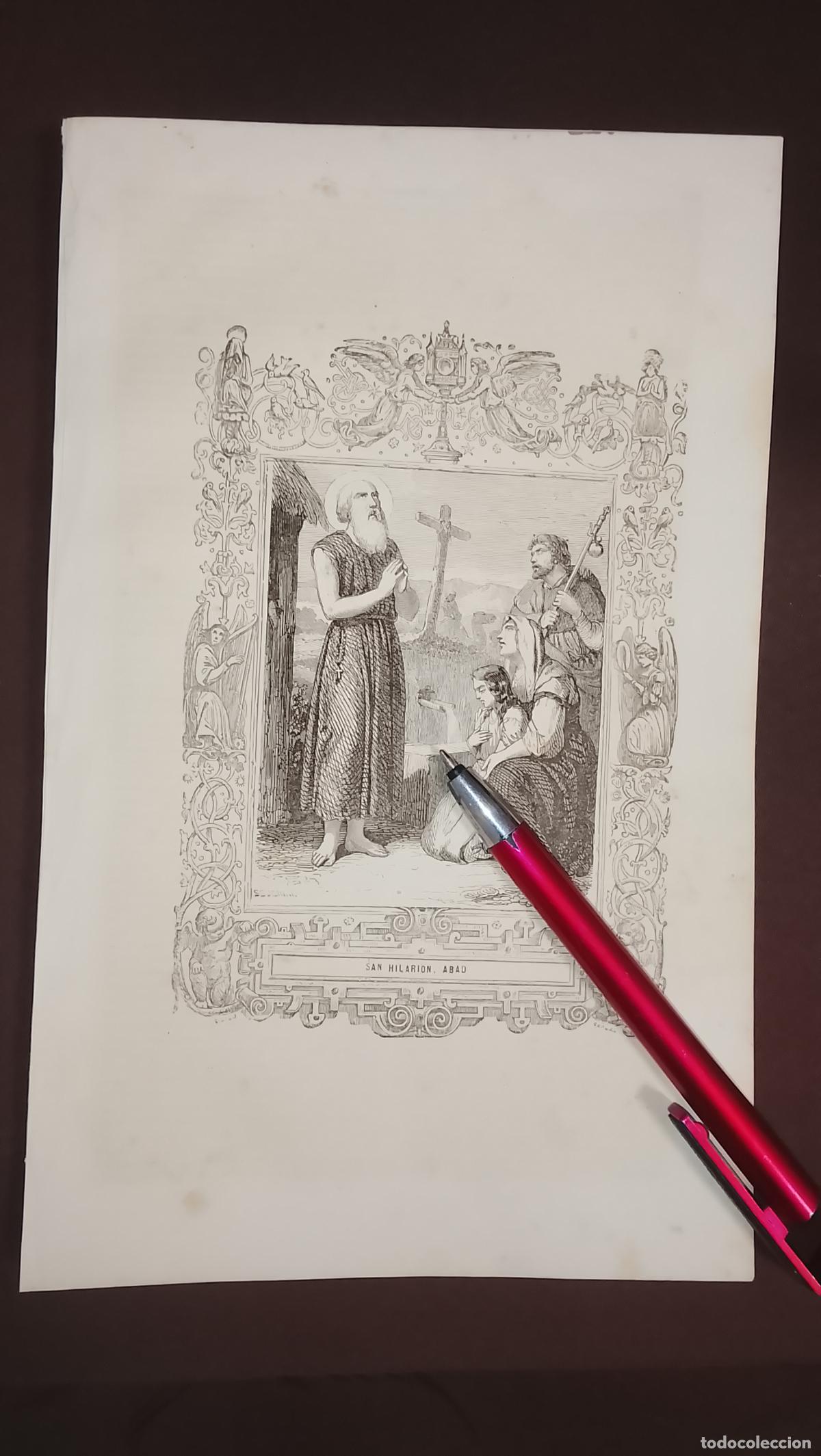Arte: plancha Grabado LITOGRAFICO del a&ntilde;o 1849 - SAN HILARION ABAD