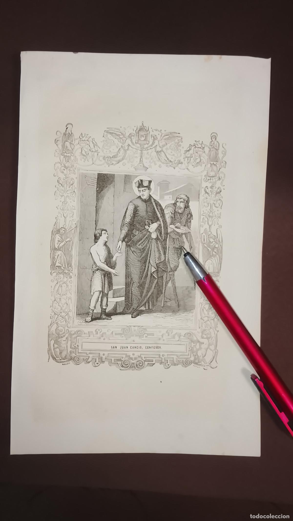 Arte: plancha Grabado LITOGRAFICO del a&ntilde;o 1849 - SAN JUAN CANCIO CONFESOR