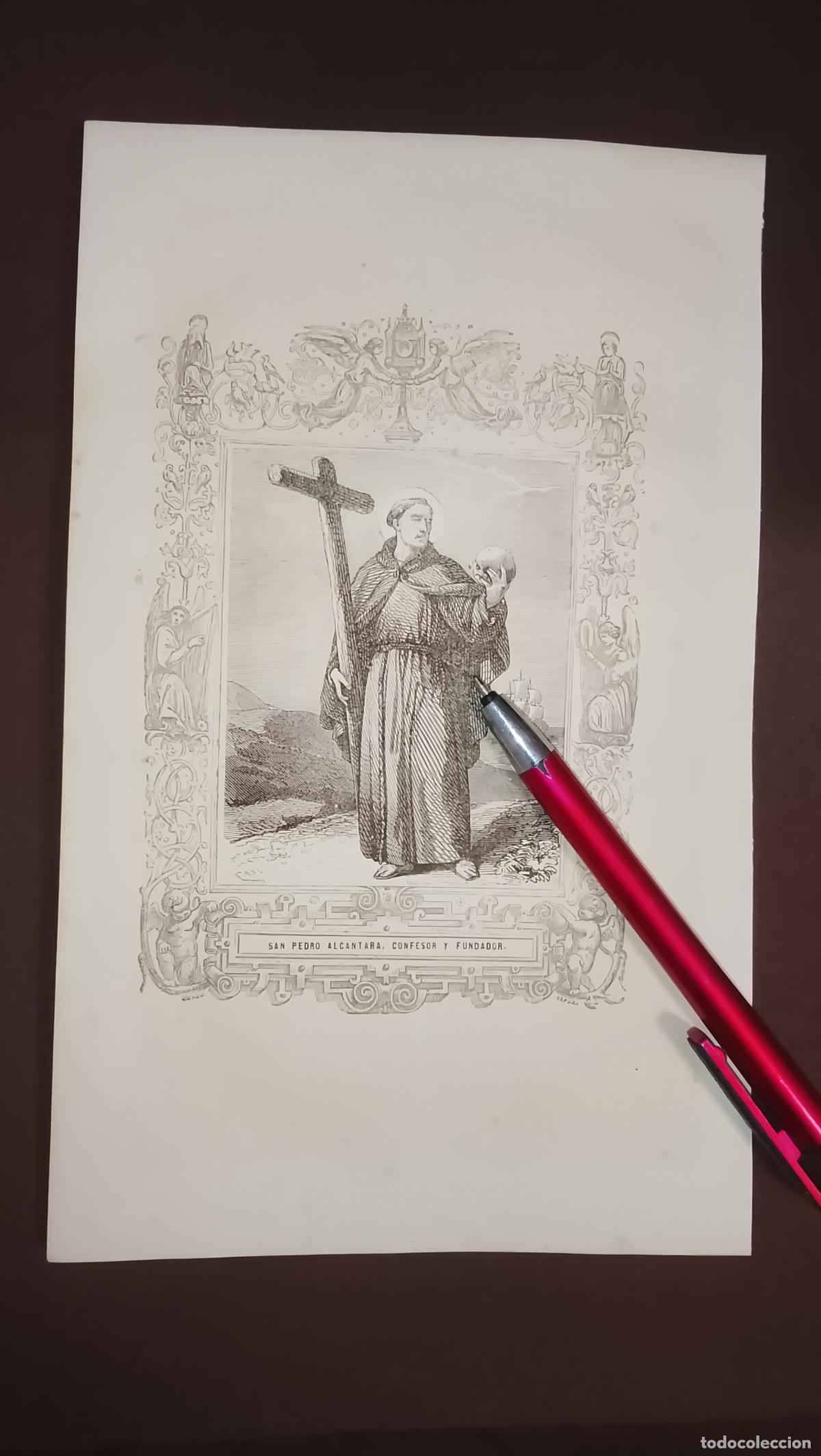 Arte: plancha Grabado LITOGRAFICO del a&ntilde;o 1849 - SAN PEDRO DE ALCANTARA CONFESOR Y FUNDADOR