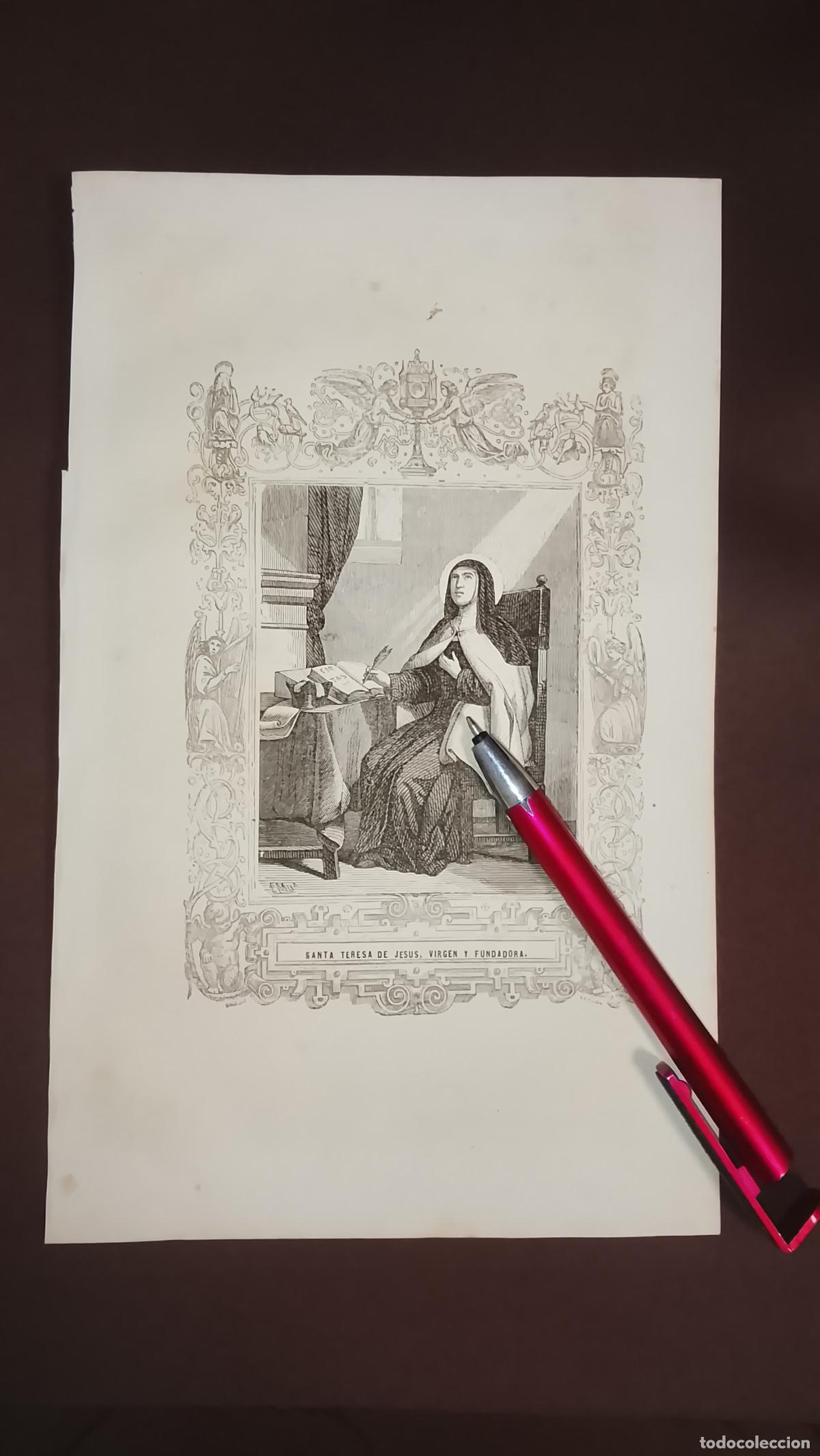 Arte: plancha Grabado LITOGRAFICO del a&ntilde;o 1849 - SANTA TERESA DE JESUS