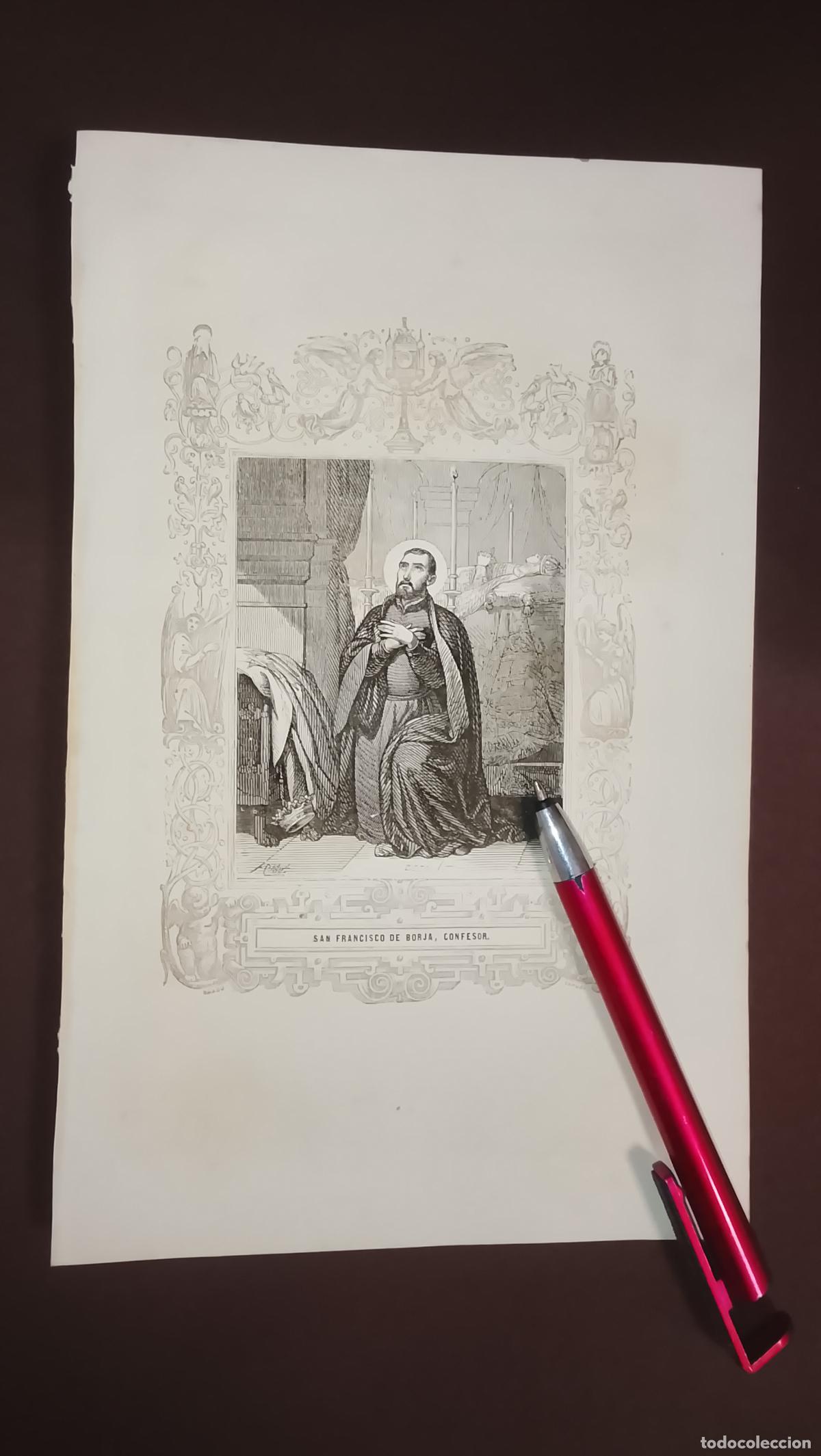 Arte: plancha Grabado LITOGRAFICO del a&ntilde;o 1849 - SAN FRANCISCO DE BORJA CONFESOR