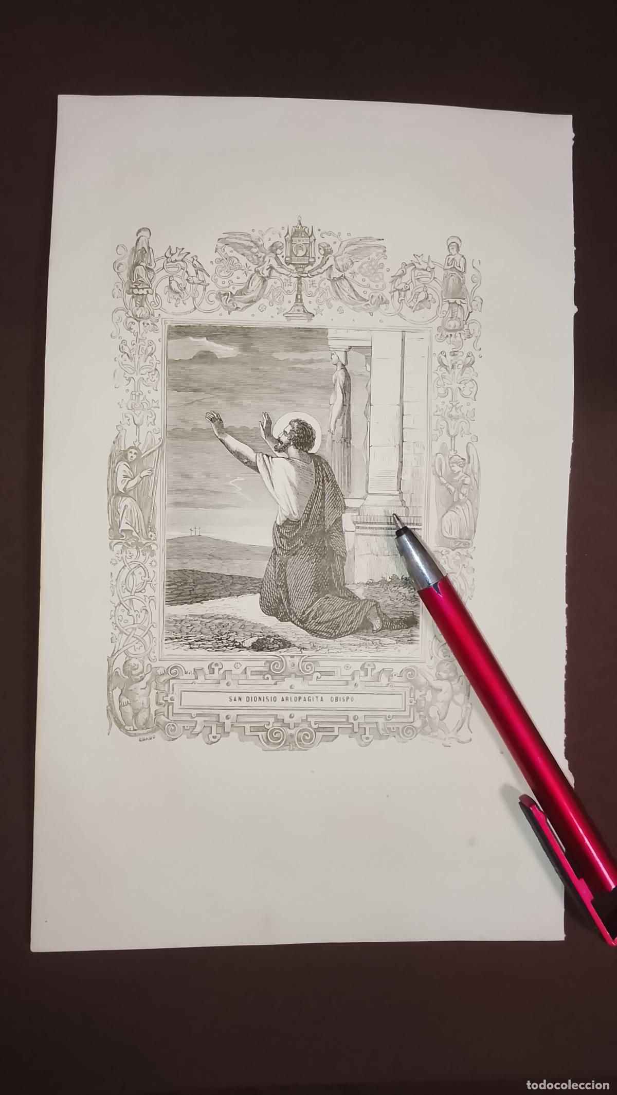 Arte: plancha Grabado LITOGRAFICO del a&ntilde;o 1849 - SAN DIONISIO AREOPAGITA OBISPO