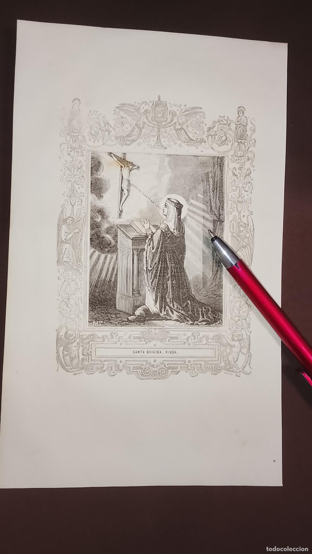 Arte: plancha Grabado LITOGRAFICO del a&ntilde;o 1849 - SANTA BRIGIDA