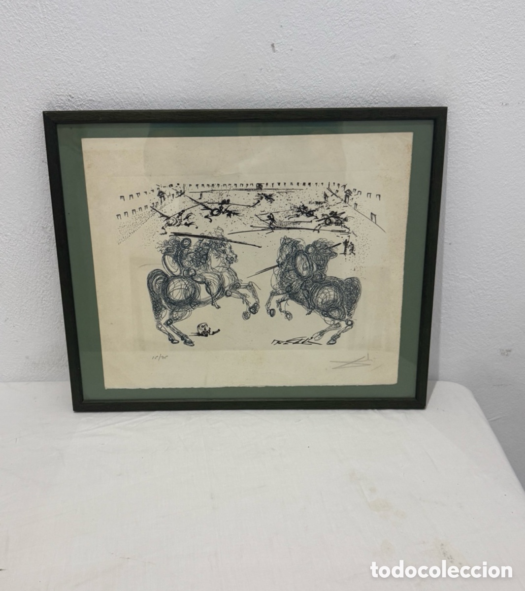 Art: Salvador Dal&iacute; Les Cavaliers Bleus 1969 aguafuerte firmado en plancha numerado 15/75
