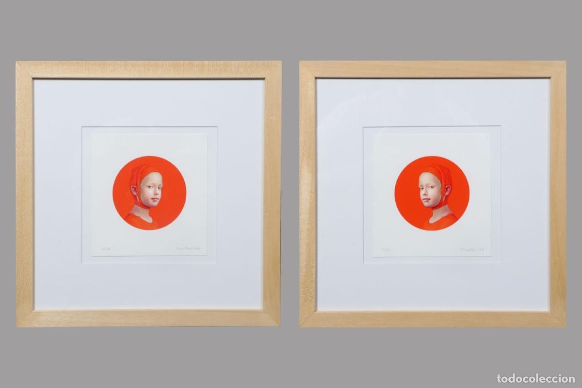 Arte: D&Iacute;PTICO DE SALUSTIANO FIRMADO Y ENMARCADO. JUNE I & II. ORANGE. NUMERADO 42/50. 2019