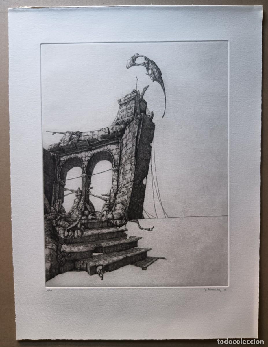 Arte: Jos&eacute; Hern&aacute;ndez (Tanger 1944-M&aacute;laga 2013) grabado 1977 de 39x30 papel 54x40cms Firma l&aacute;piz 77 y n/75