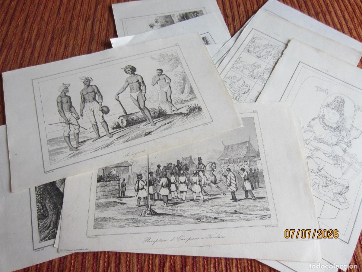Arte: 1838- 12 GRABADOS DE INDONESIA. ORIGINALES. UNIVERSO PINTORESCO. LOTE-1
