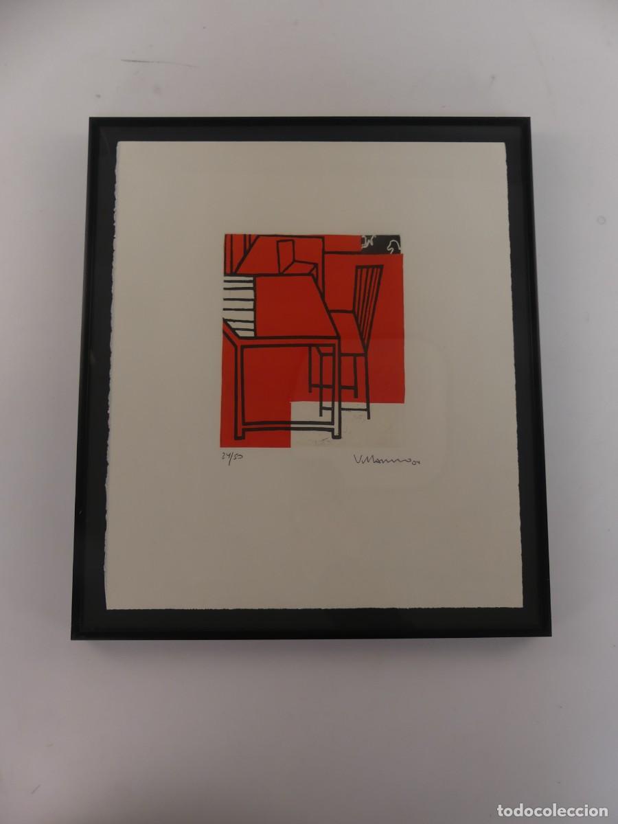 Arte: GRABADO NUMERO 24 DE 50 FIRMA ILEGIBLE ENMARCADO