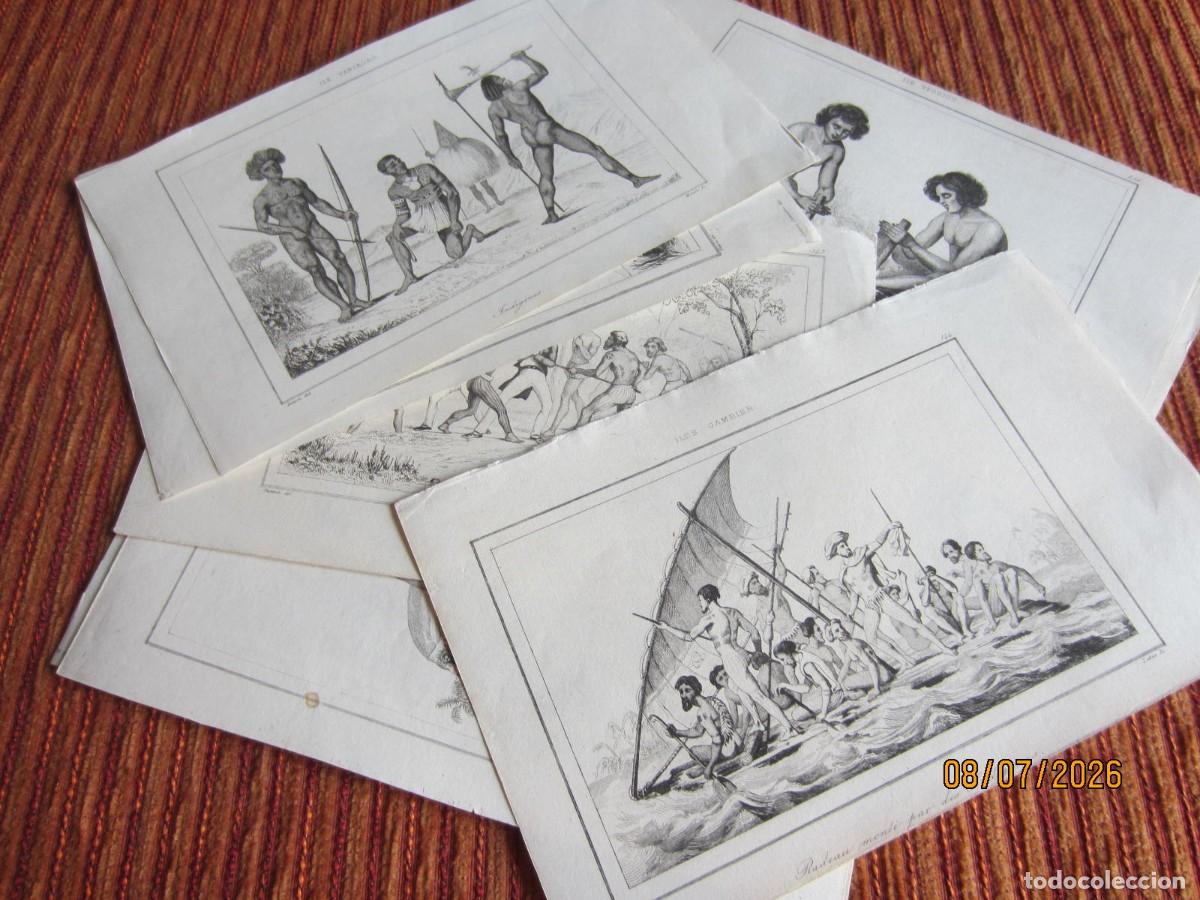 Arte: 1835- 10 GRABADOS DE POLINESIA. ORIGINALES. UNIVERSO PINTORESCO. L-2