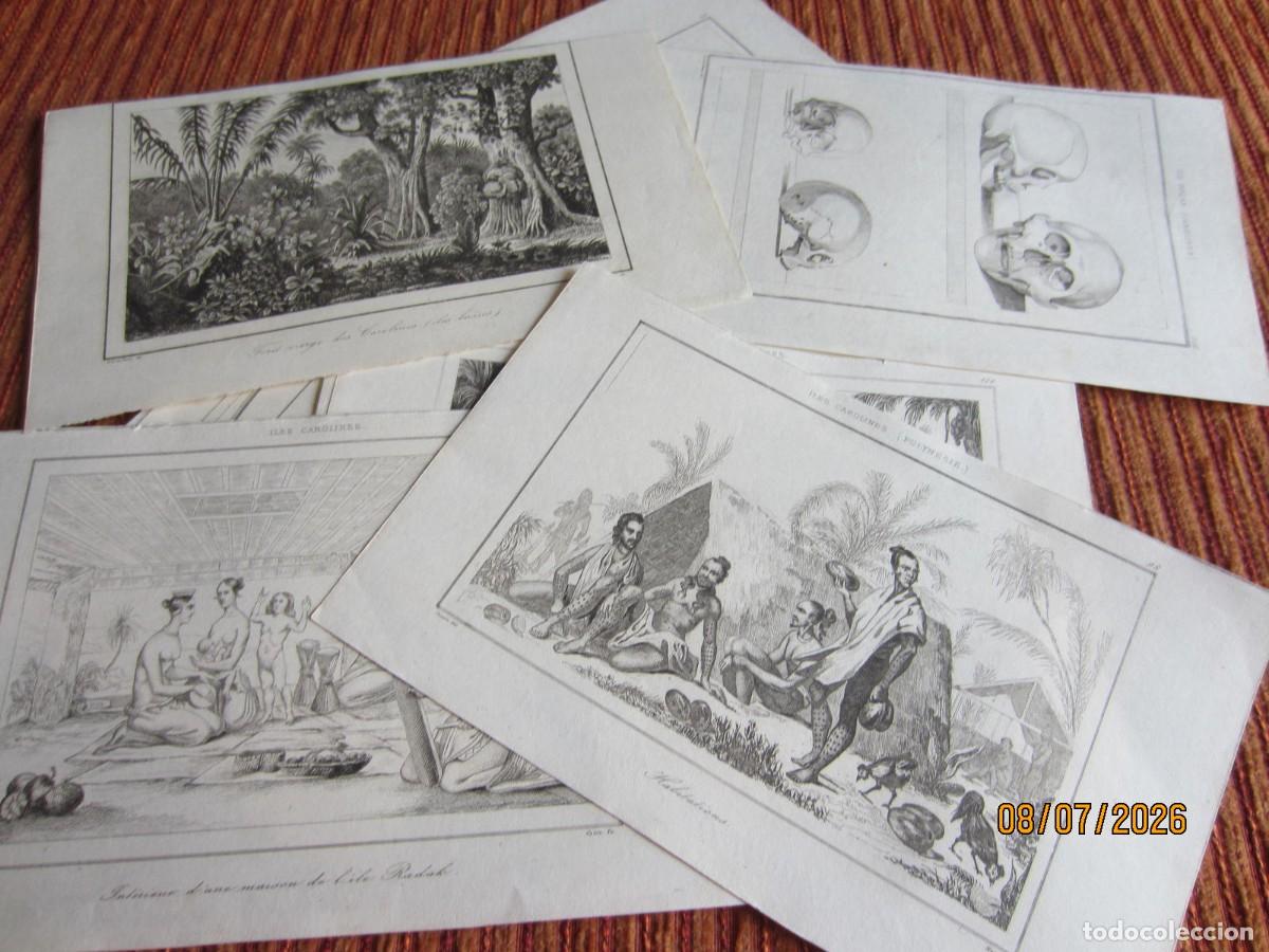 Arte: 1835- 12 GRABADOS DE ISLAS CAROLINAS. POLINESIA. ORIGINALES. UNIVERSO PINTORESCO.