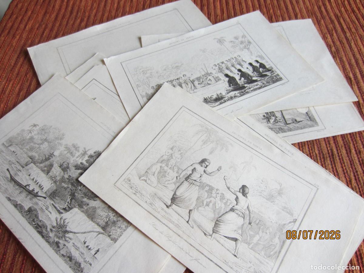 Arte: 1835- 11 GRABADOS DE ISLAS TONGA. POLINESIA. ORIGINALES. UNIVERSO PINTORESCO. L-1