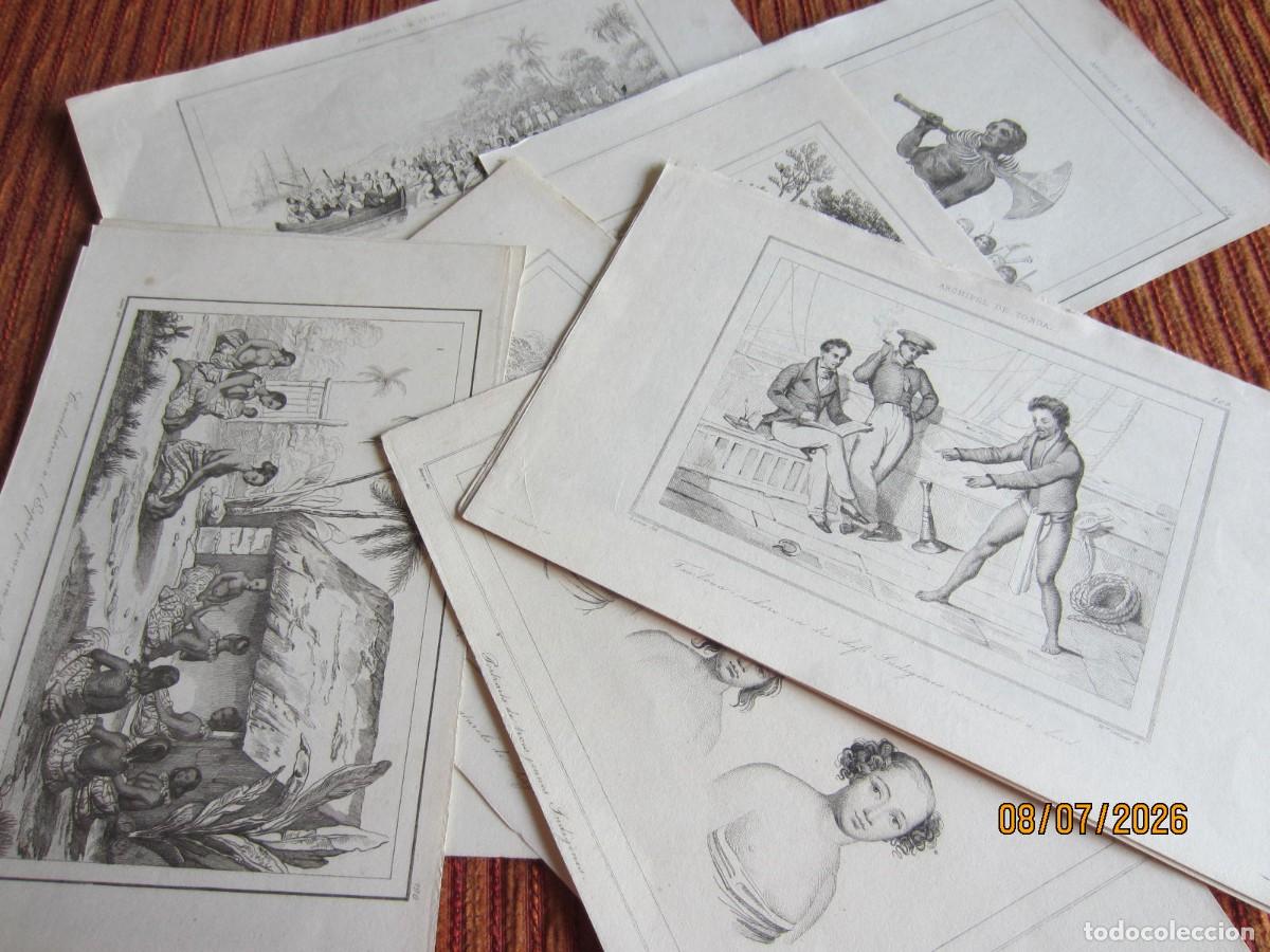 Arte: 1835- 12 GRABADOS DE ISLAS TONGA. POLINESIA. ORIGINALES. UNIVERSO PINTORESCO. L-2