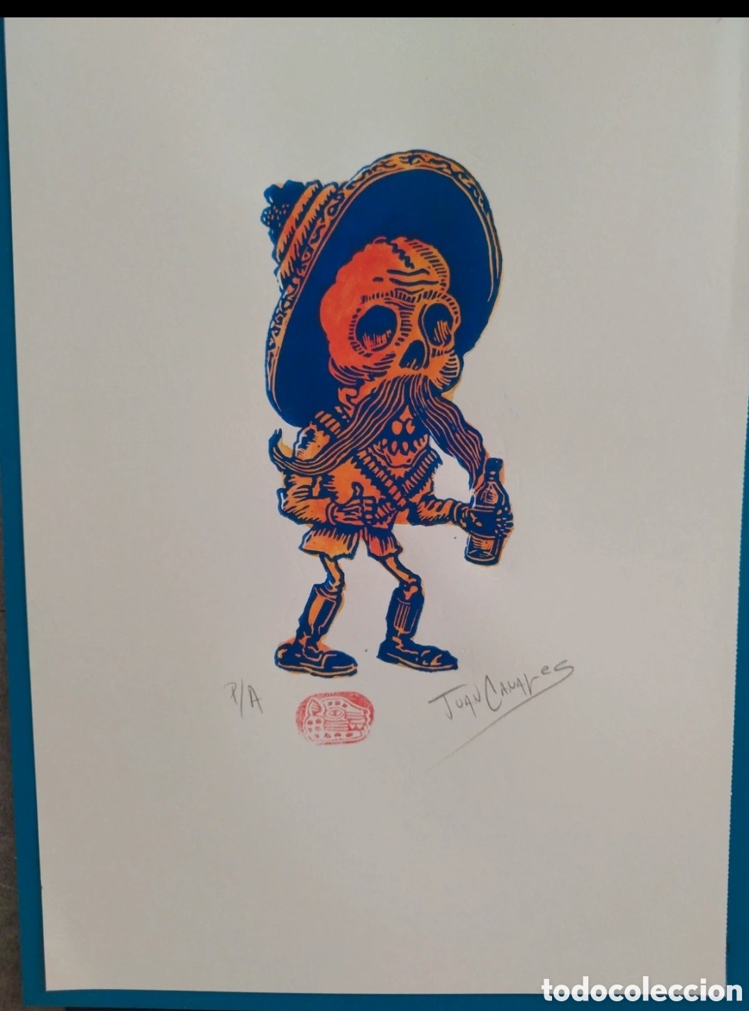 Arte: Grabado Juan Canales &ldquo;El D&iacute;a de los Muertos&rdquo; firmado P/A