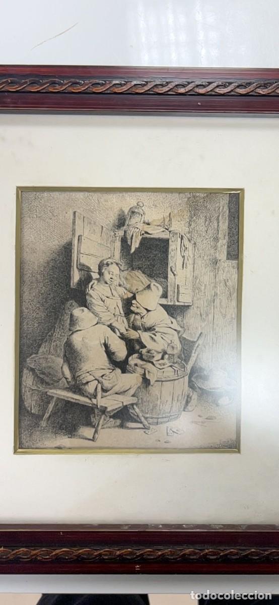 Arte: Cornelis BEGA (1631-1664) - Grabado Original al Aguafuerte (c.1650) - &rdquo;Una joven tabernera...&rdquo; - Cat