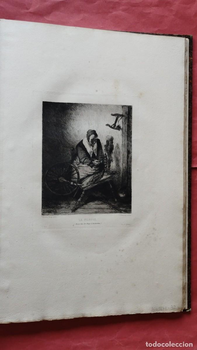 Arte: NICOLAS MAAS.-PINTOR.-LA FILEUSE.-AGUAFUERTE.-L'ART.-GRABADO.-SIGLO XIX.