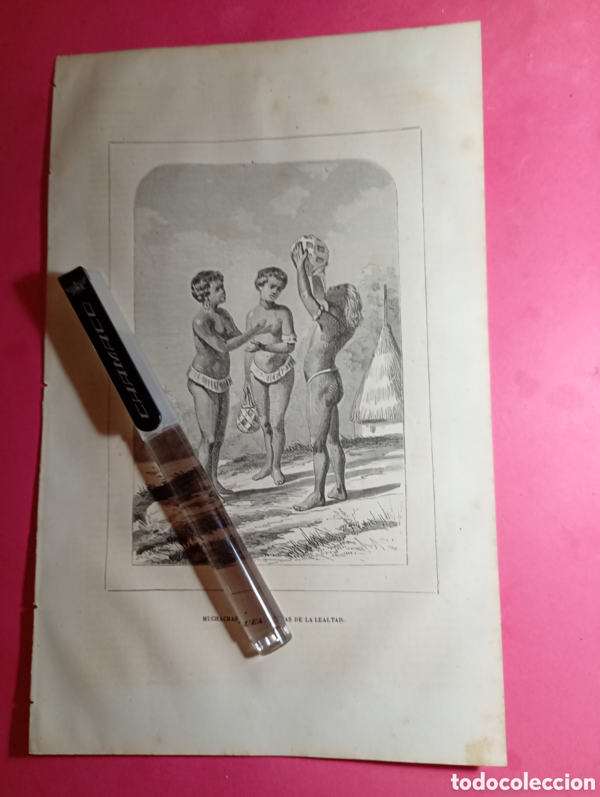 Arte: ISLAS DE LA LEALTAD ANTIGUO GRABADO S. XIX/PRINCIPIO XX MUCHACHAS DE LA ISLA UEA