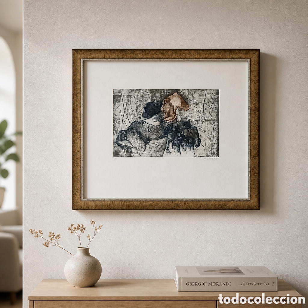 Arte: ALBERTO COMPTE . GRABADO A COLOR. TITULO : EQUUS I . A&Ntilde;O 1989. OBRA 68&times;57 cm